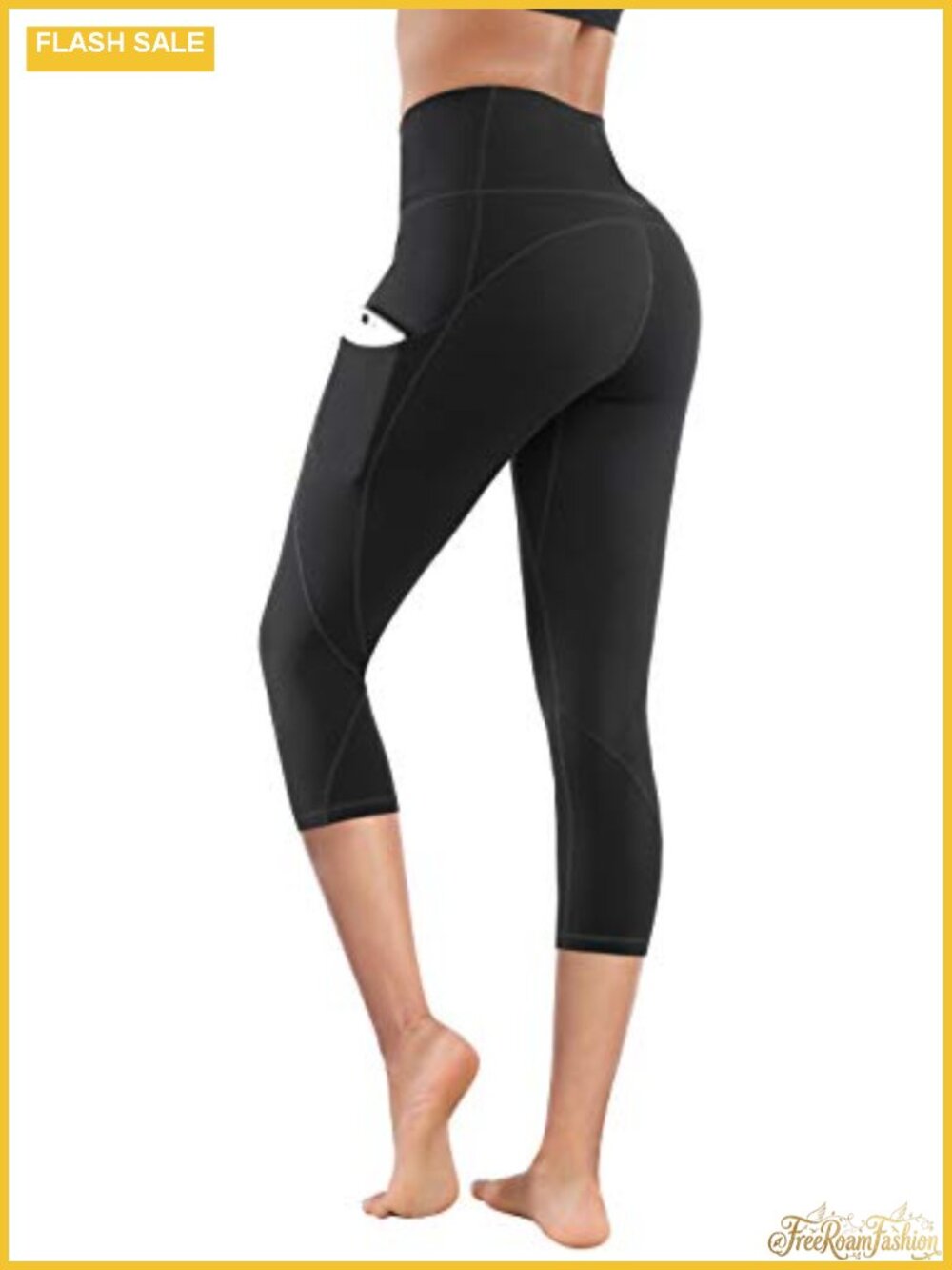 High Waist Yoga Capri Leggings with Pockets Stretch Slim Fit Women's Activewear
